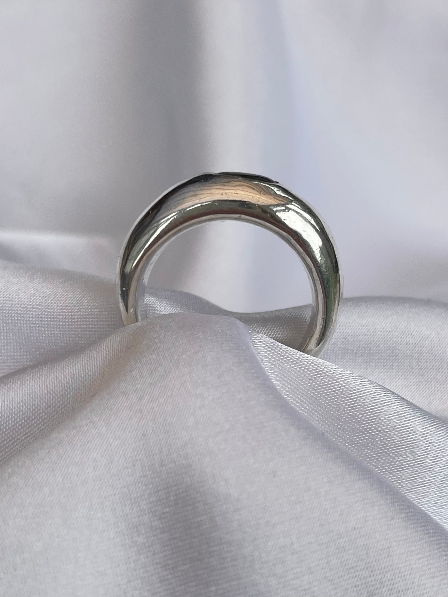 Silver & Labradorite Domed Ring