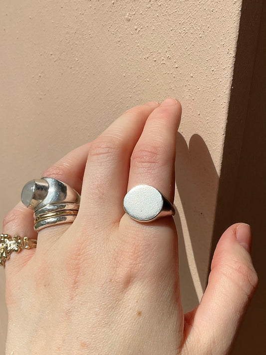 Sand Texture Signet Ring