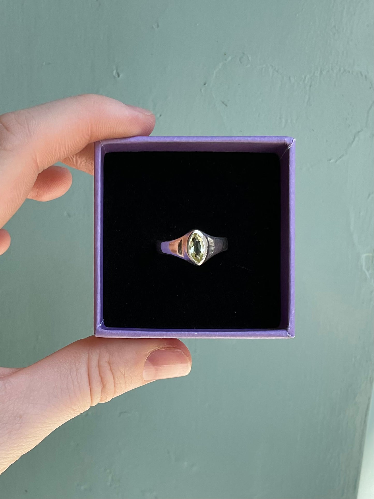 Lemon Quartz Marquis Ring