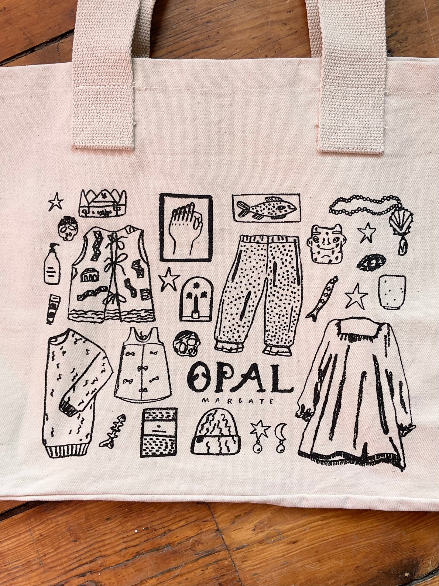 Opal Margate x Alex Foster illustrated tote bag