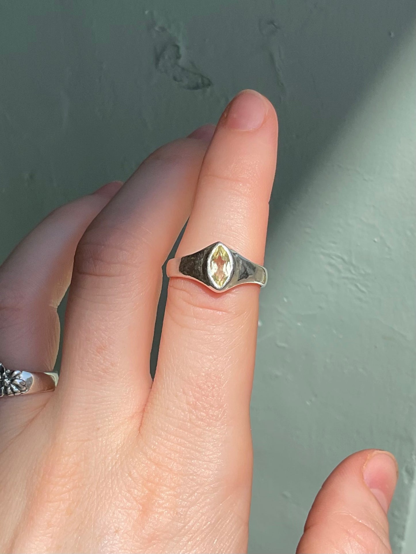 Lemon Quartz Marquis Ring