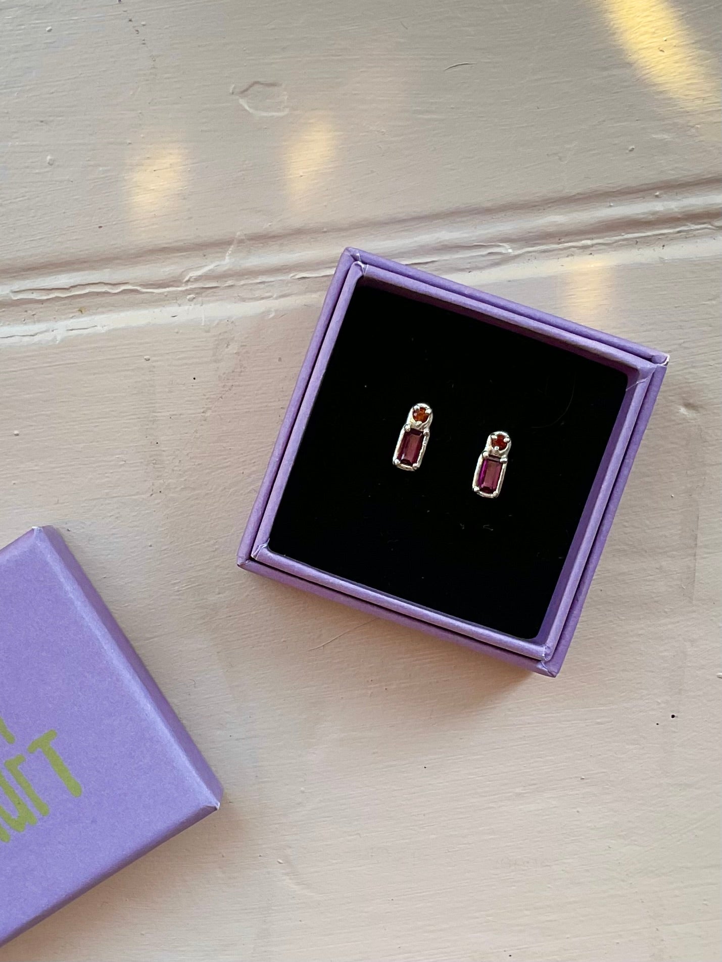Pink & Orange Stud Earrings