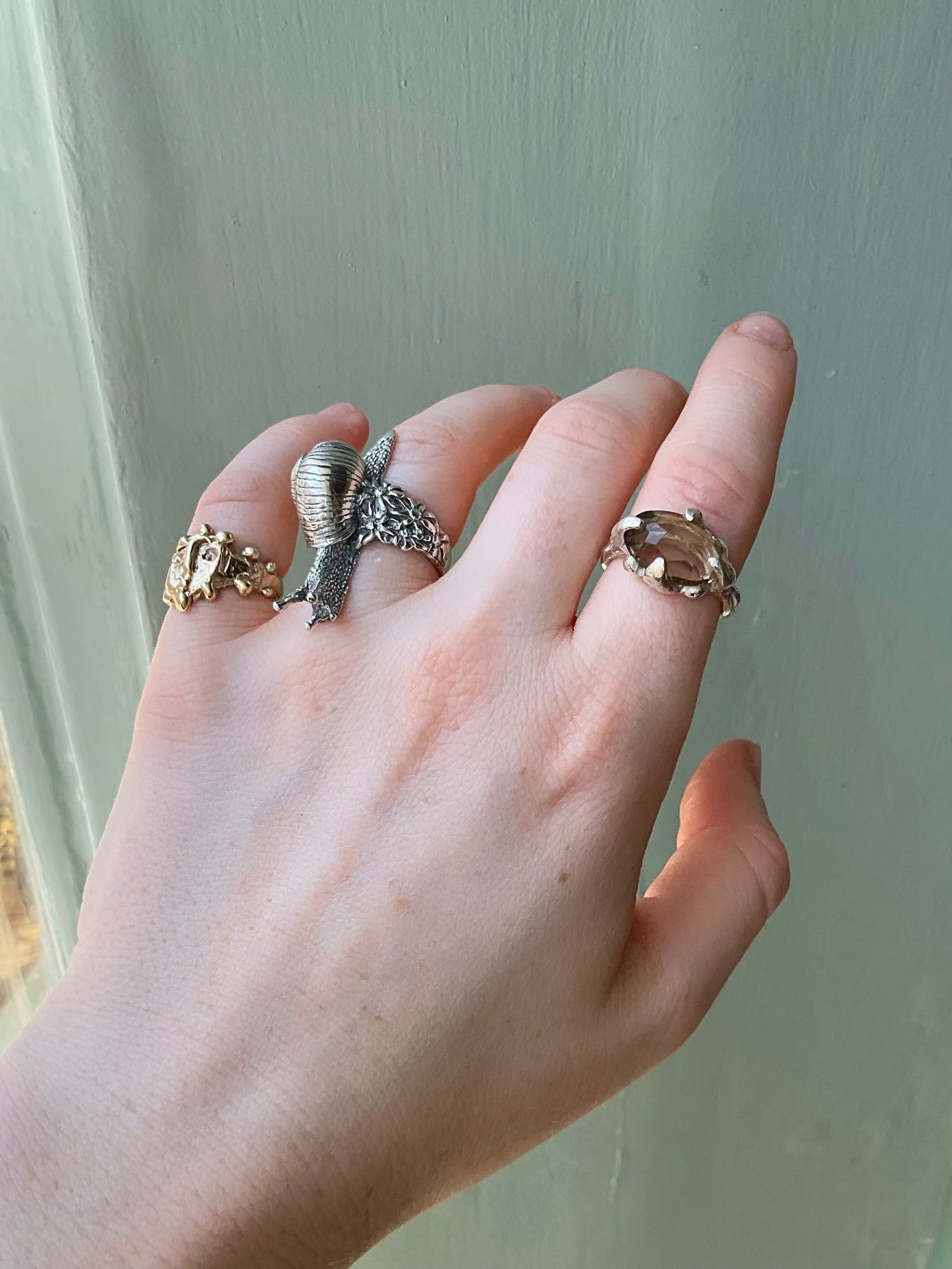 East West Smokey Quartz Ring