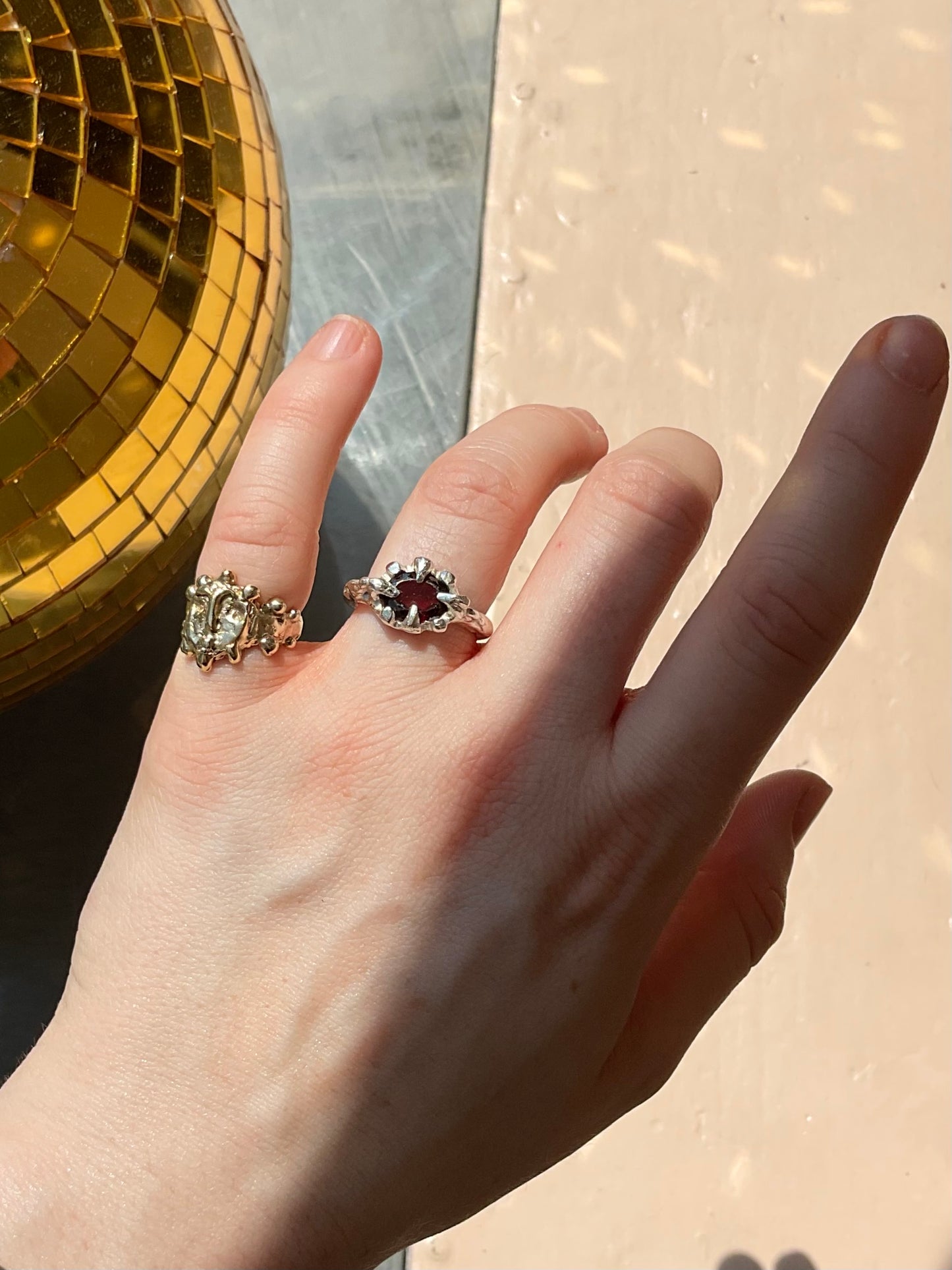 Garnet talon ring