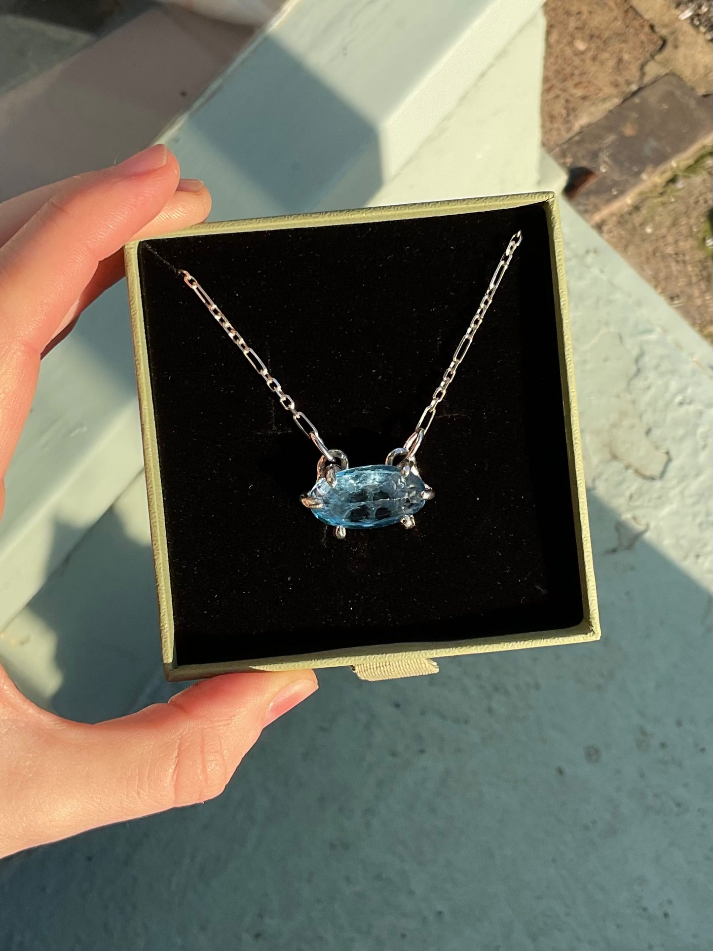 Antique Blue Topaz Necklace