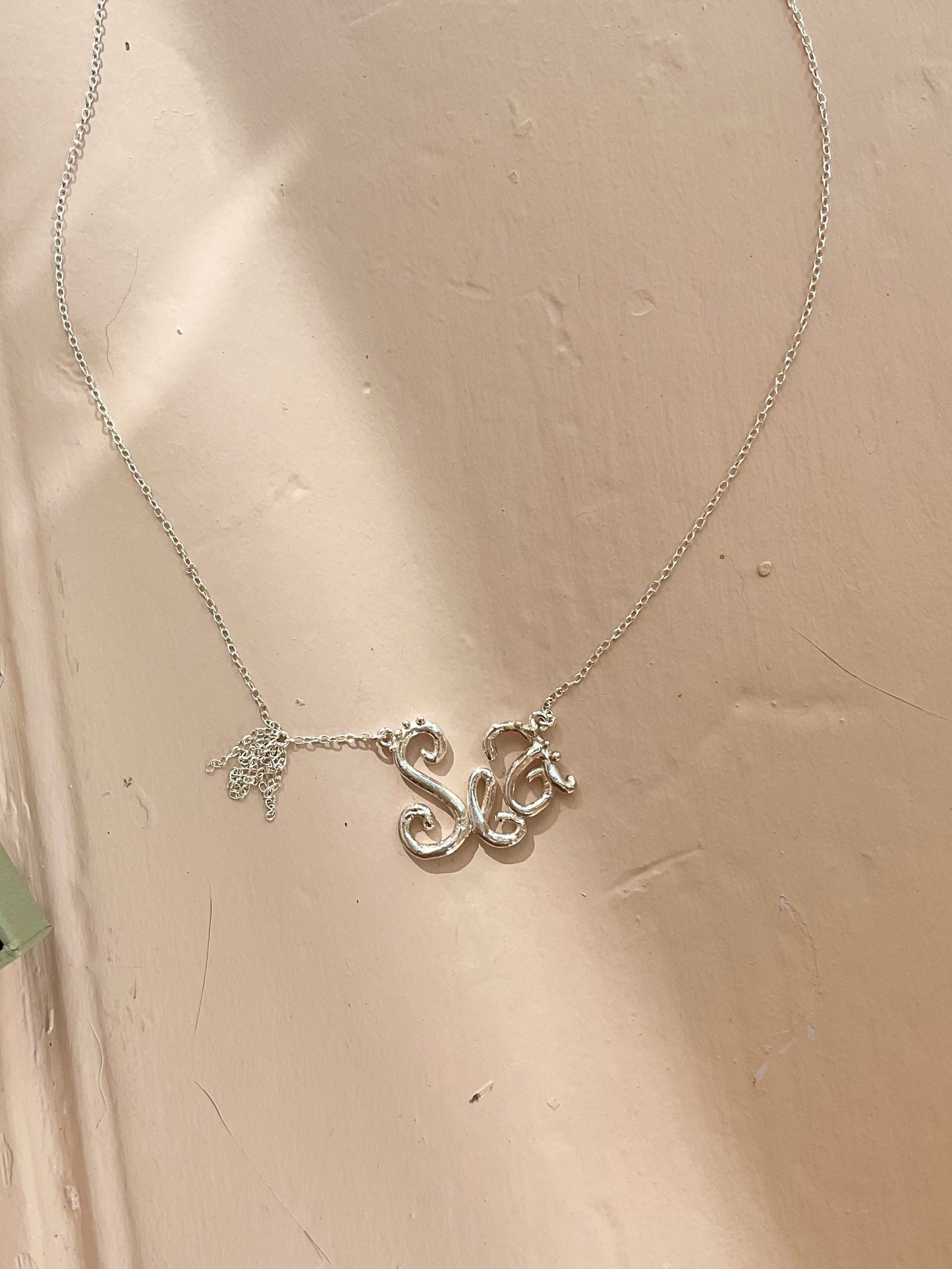 “Sea” nameplate necklace