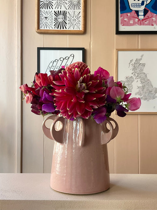 Pink handle vase