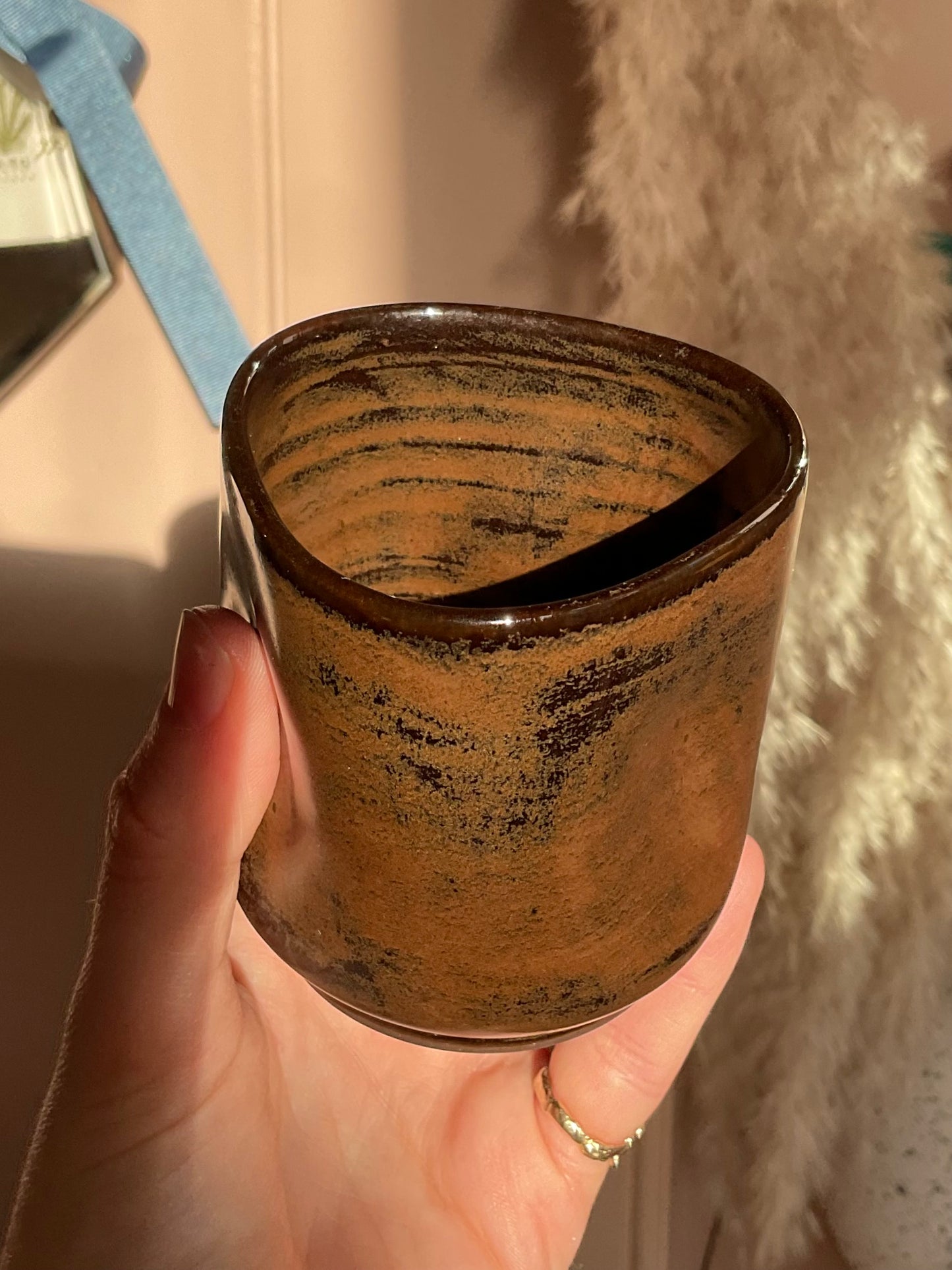 ‘Fluiform' SOFT Ceramic Tumbler, Mocha