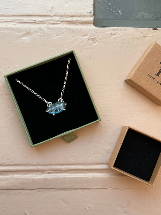 Antique Blue Topaz Necklace