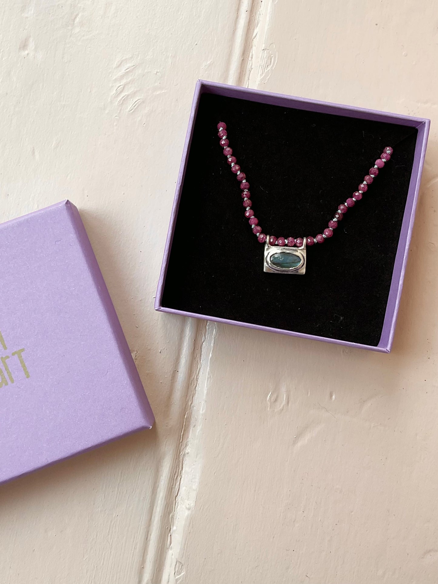 Labradorite & Ruby Necklace