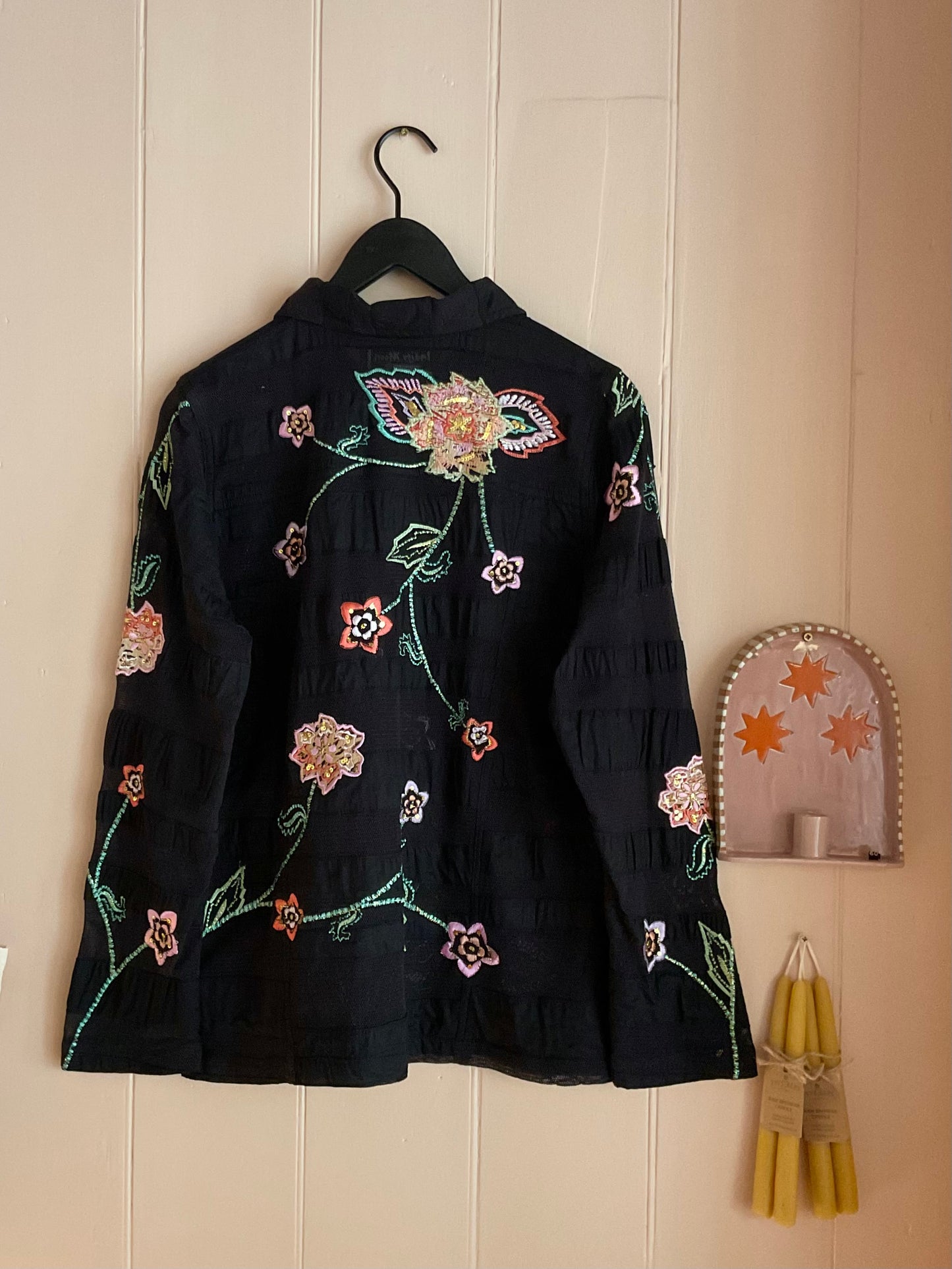 Vintage Indigo Moon Embroidered Shirt