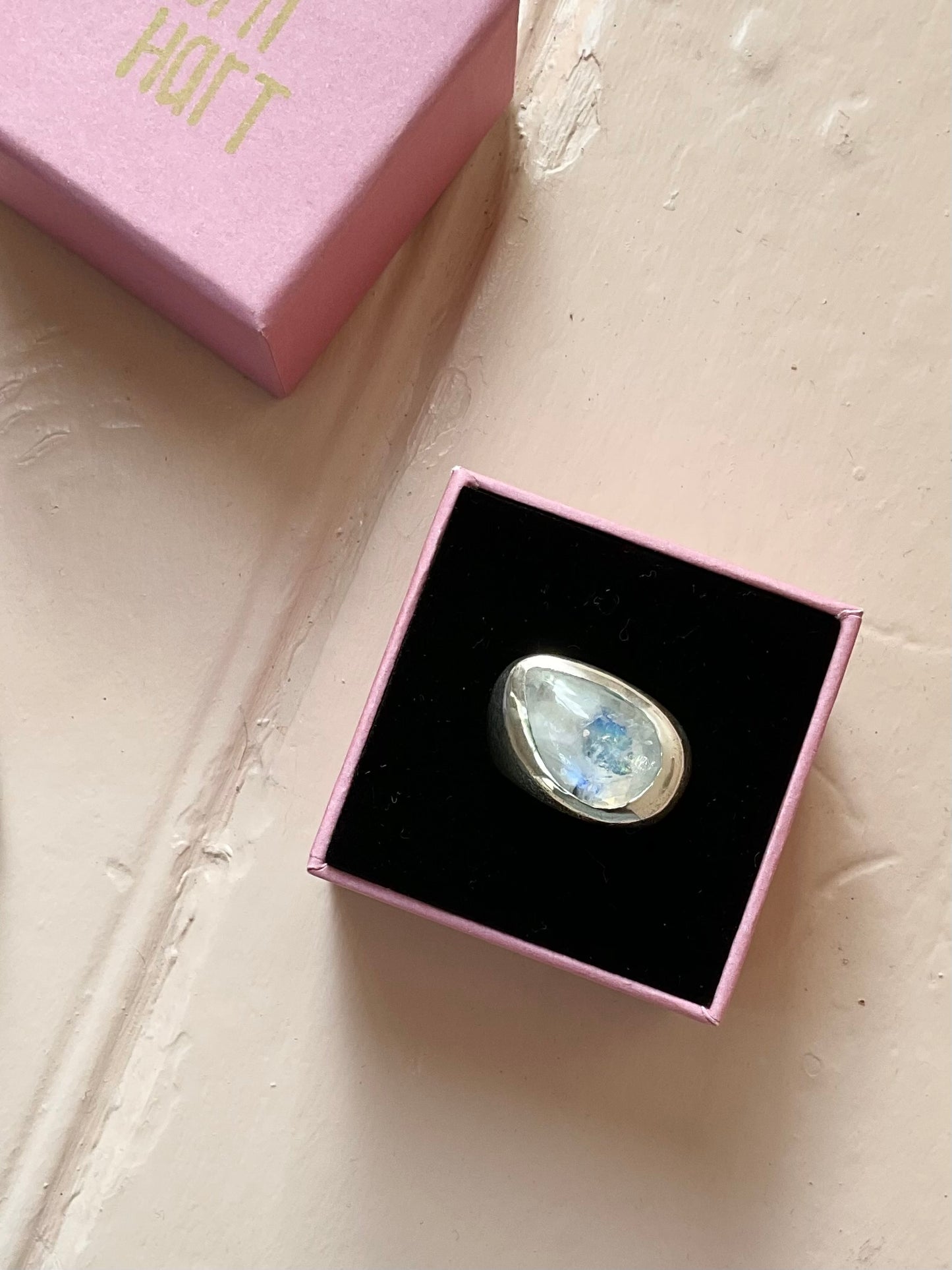 Moonstone Droplet Ring
