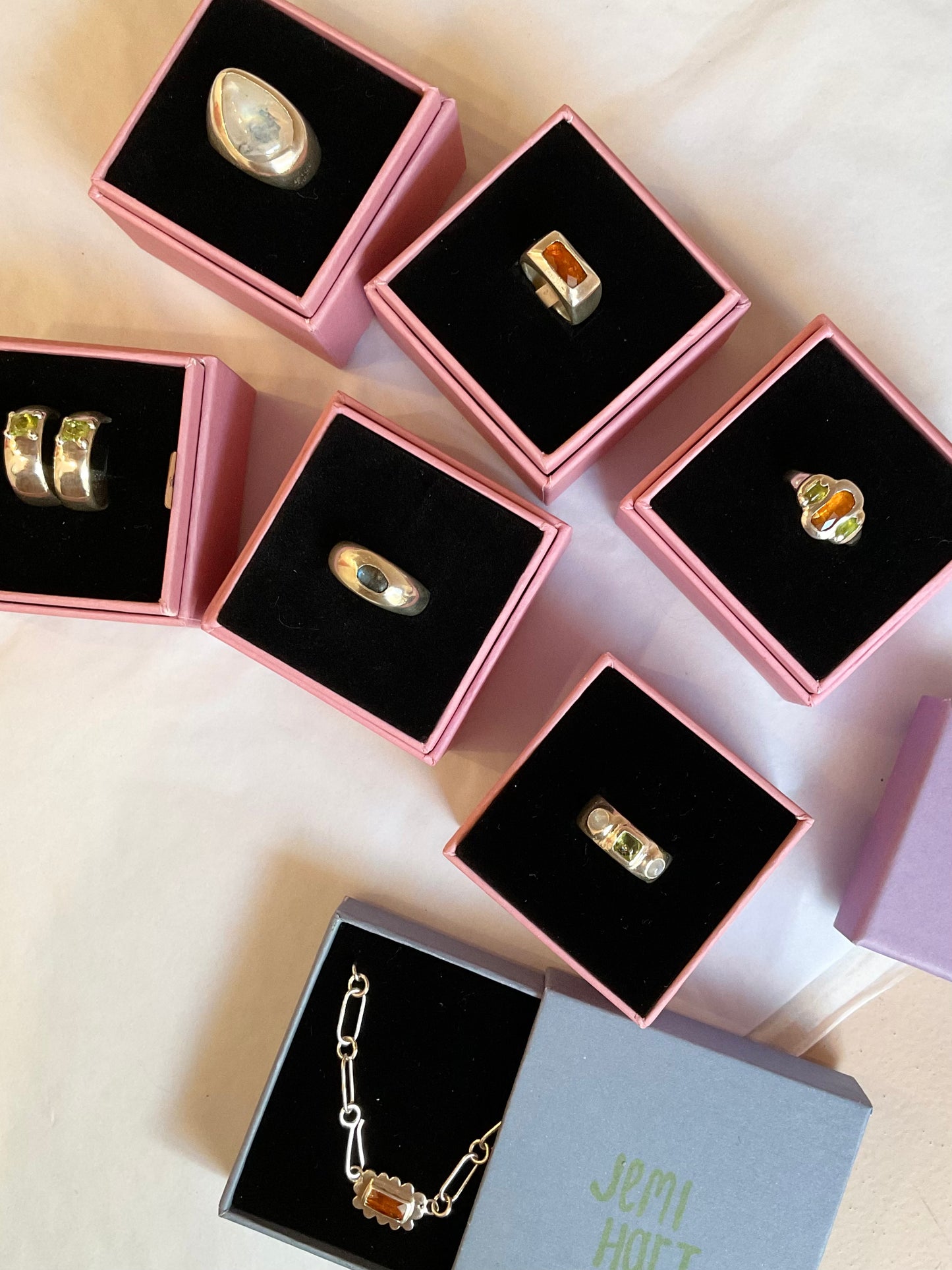 Silver & Labradorite Domed Ring