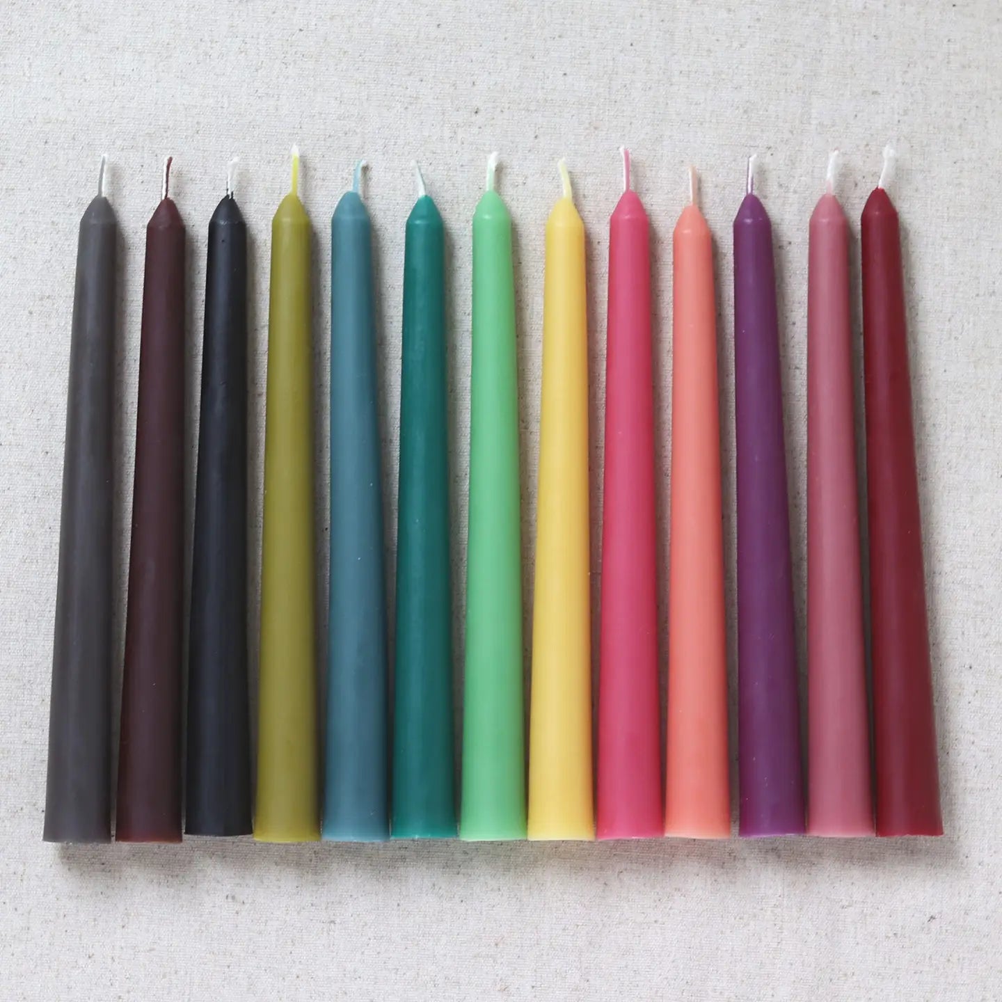 Eco & Sustainable Tapered Dinner Candles | Long & Clean Burn: Olive / Large (23cm)