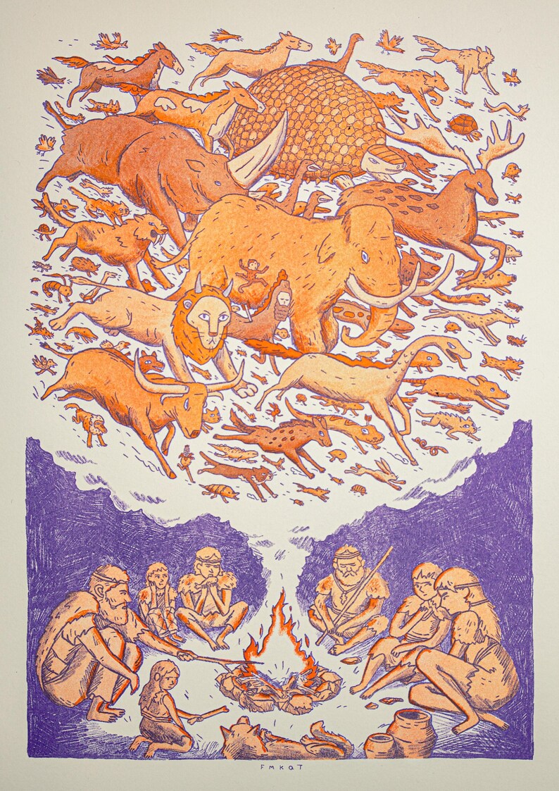 Stampede Risograph Print