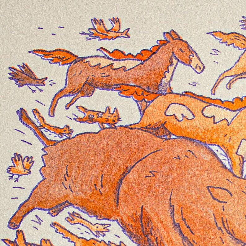 Stampede Risograph Print