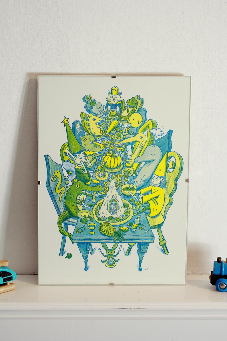 Banquet Risograph Print