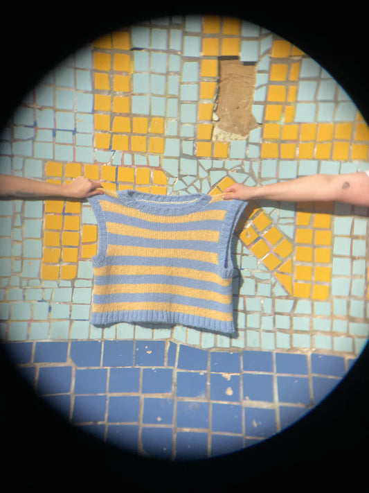 Striped Yellow Mohair Sweater Vest