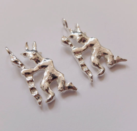 Demon with snake, silver
