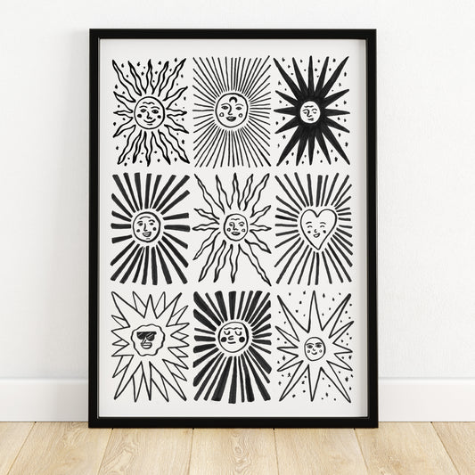 Sun Faces giclee print - Alex Foster