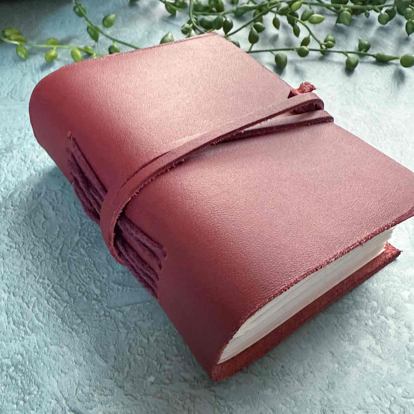 A7 Handmade Leather Notebook, Oxblood