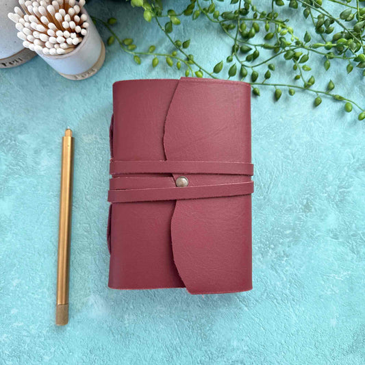 A6 Handmade Leather Notebook - Oxblood