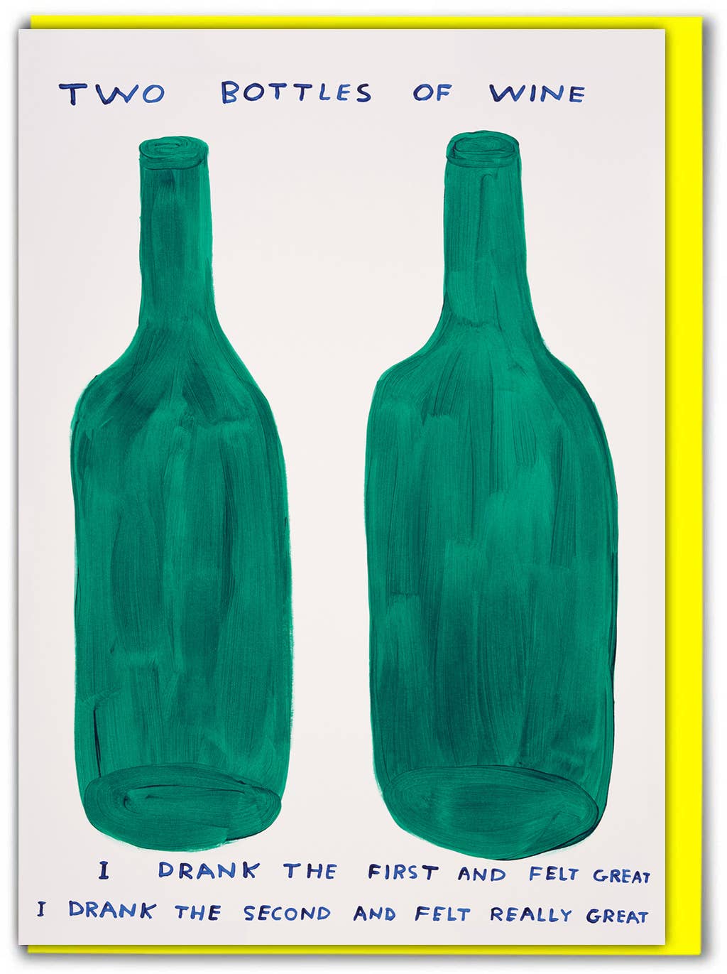 Greetings Card By David Shrigley - Two Bottles of Wine
